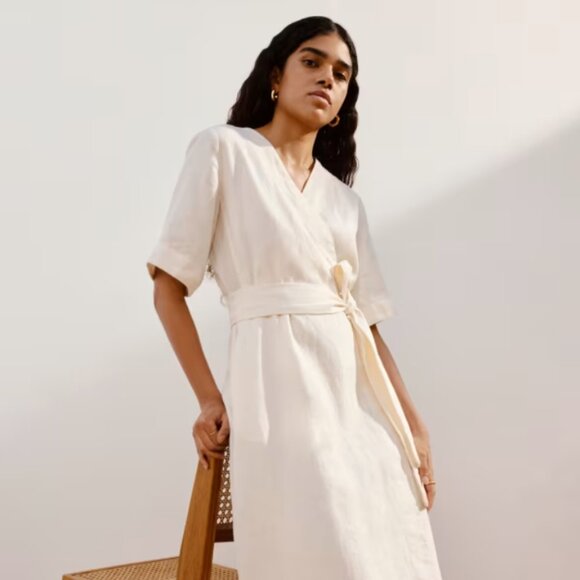 The Wrap Dress in Linen - Picture 7 of 10